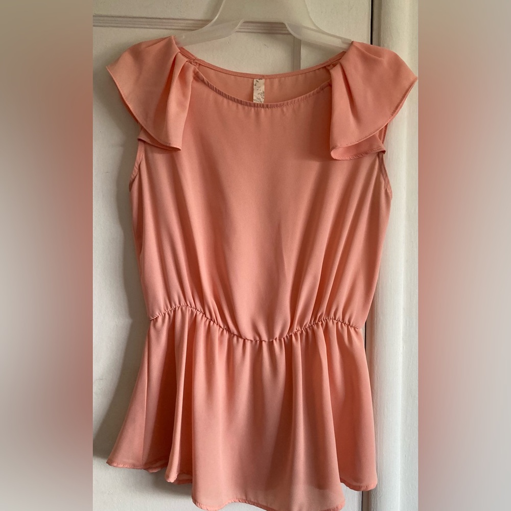 Elegant Peach Sleeveless Blouse